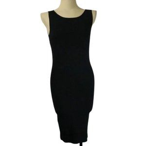 Zara Womens Knit Back Cut Out Midi Party Sleeveless Dress Fitted Bodycon Black M